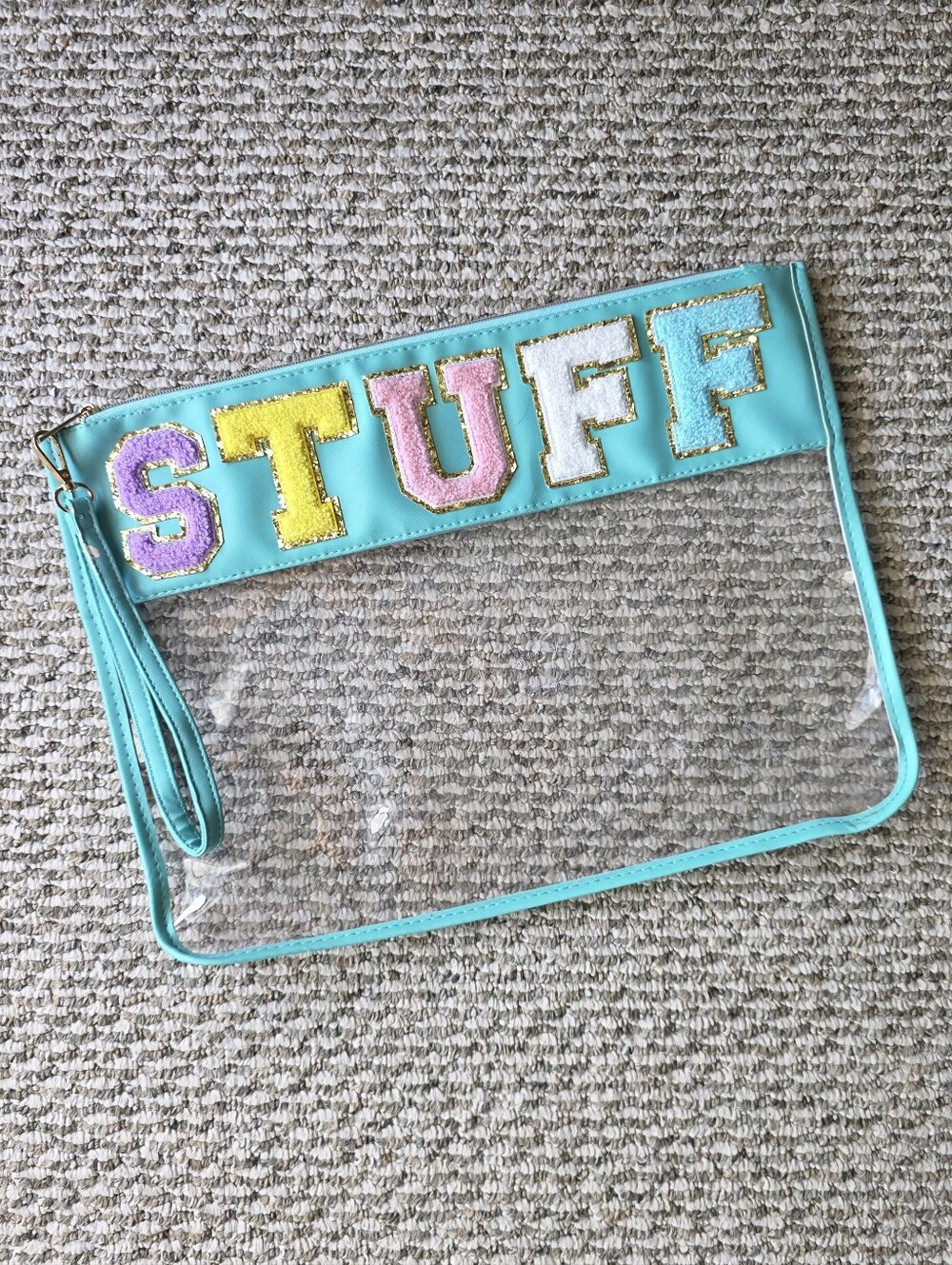 Chenille Letter Clear Bag: Stuff